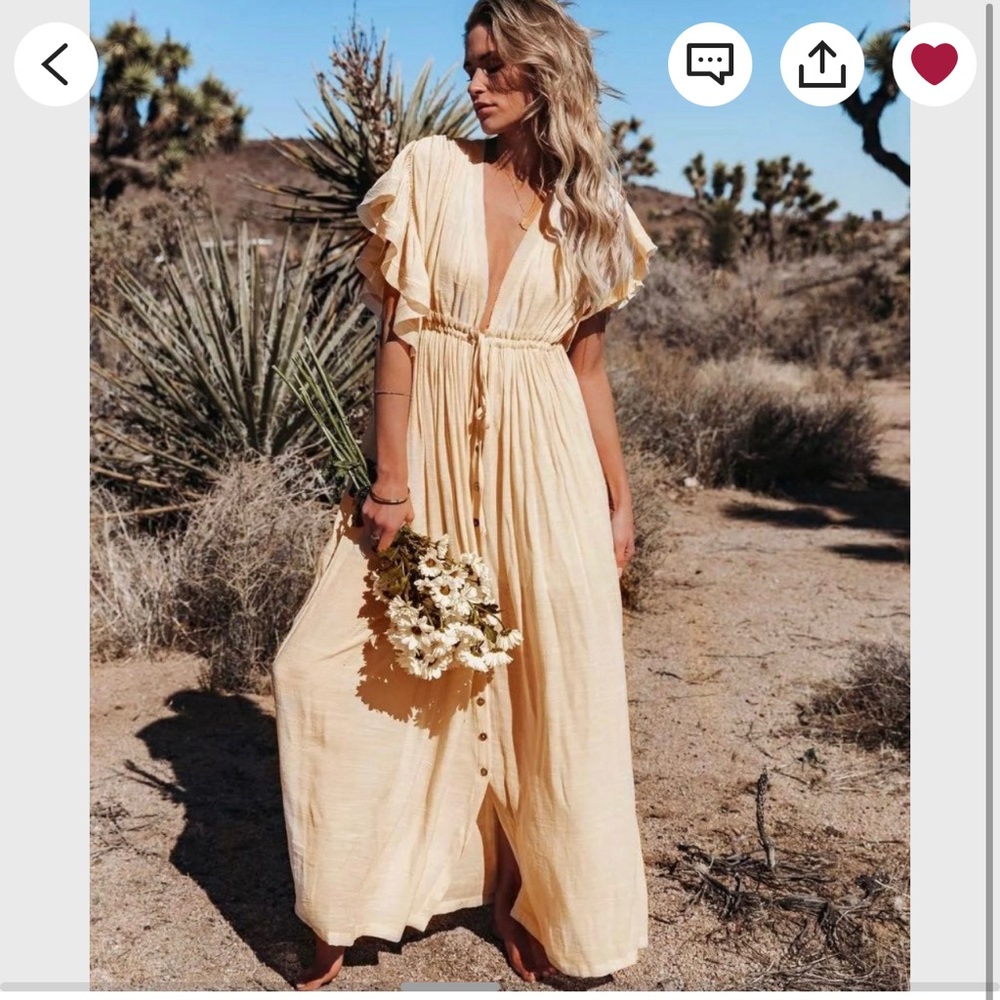 Bohemian dress in cream ONE SIZE FITS ALL